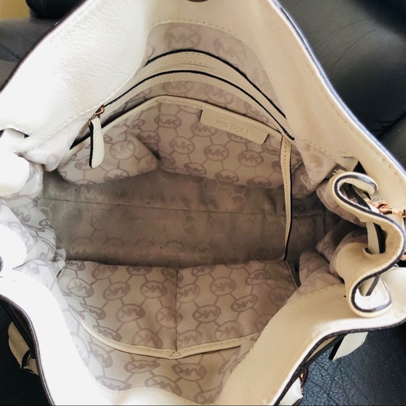 Michael Kors Large Hamilton Cream Leather RoseGold - Picture 9 of 14